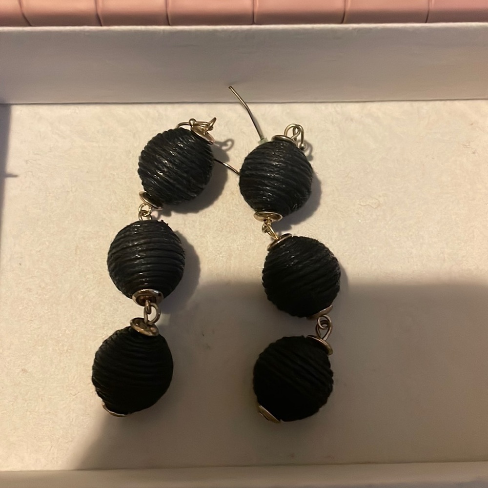 Black drop Baublebar earrings